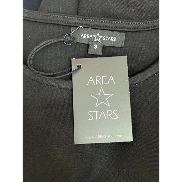 NWT Area Stars Black A-line Puffy Sleeves w/ Pockets Midi Shift Dress Size S - Picture 4 of 7